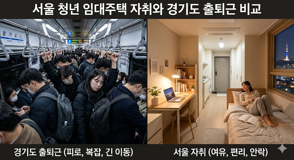 서울 청년 임대주택 자취와 경기도 출퇴근 비교