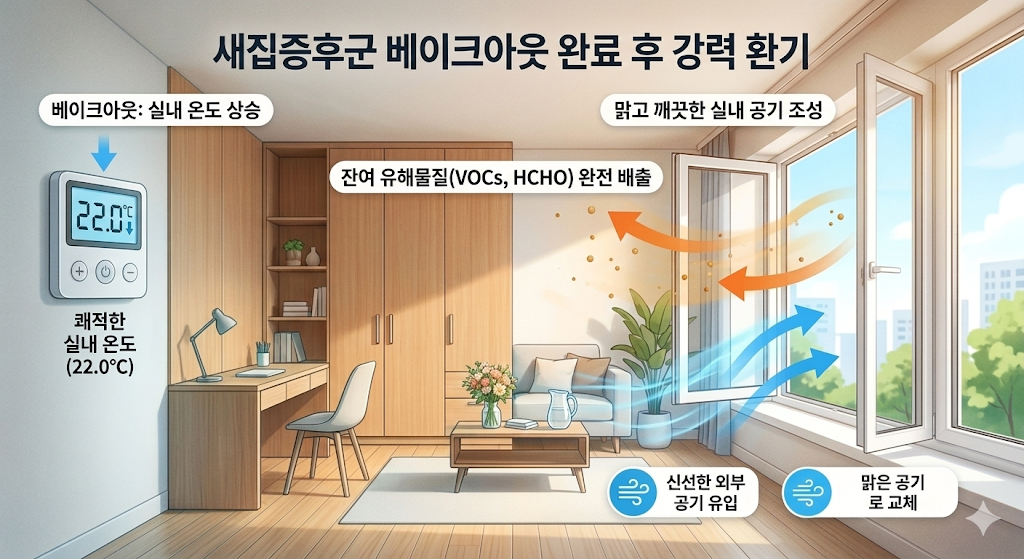 새집증후군 베이크아웃 후 환기