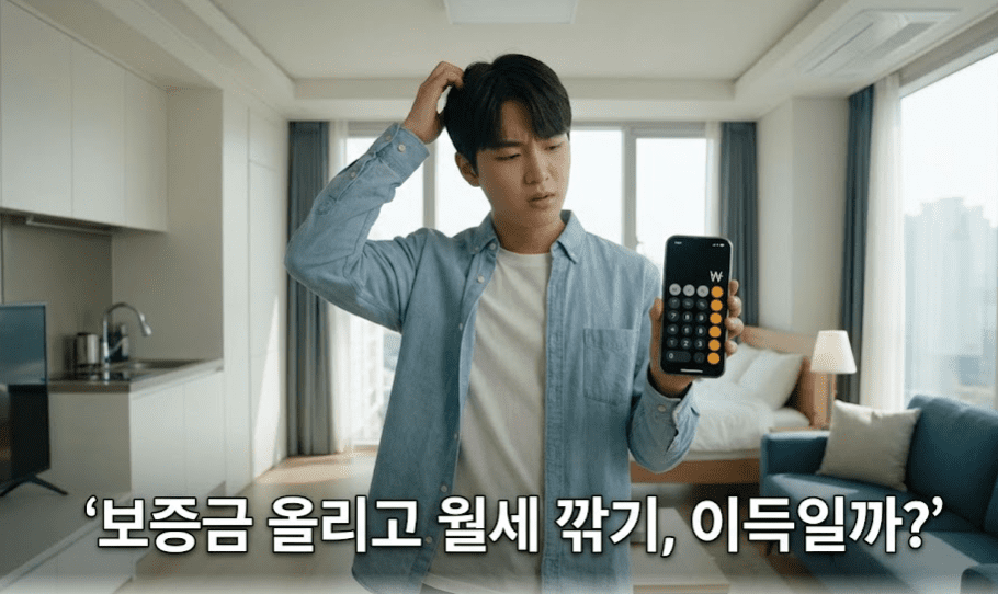 월세 보증금 계산기를 쓰는 청년